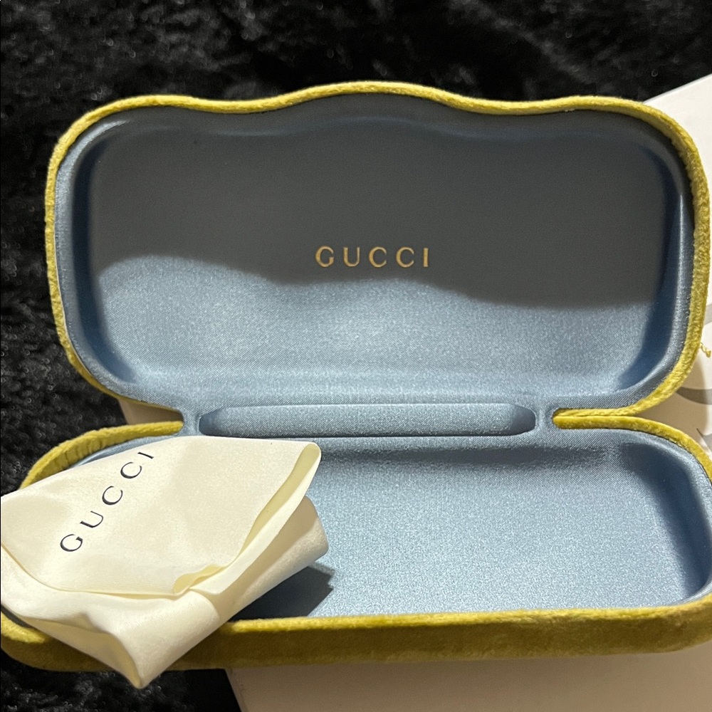 Gucci Yellow and Blue Glasses Case